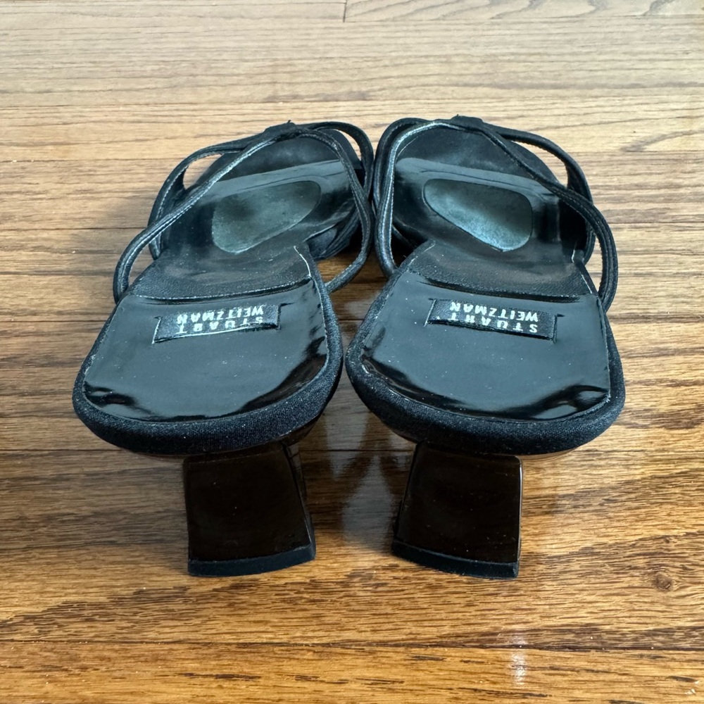 Stuart Weitzman Frenchie Black Crepe heels - Picture 3 of 10